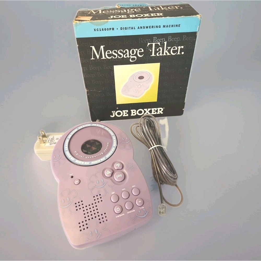 Rare 2003 Vintage Joe Boxer Message Taker Answering Machine Y2K Tech Purple NOS